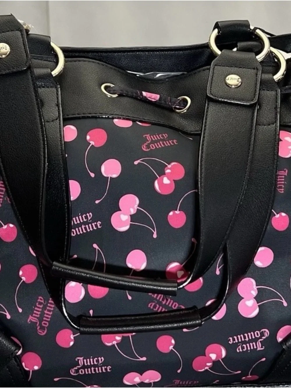 Juicy Couture Black & Pink Cherry Tote Bag daydreamer